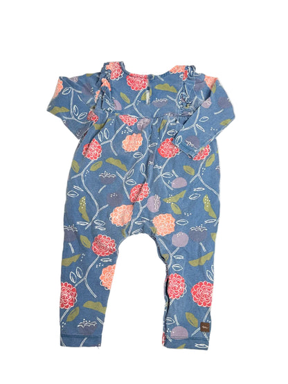 Tea Collection Floral Blue Romper 9-12m