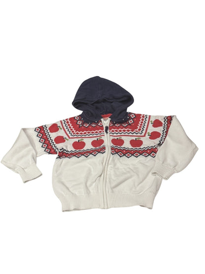 Gymboree Apple Fair Isle Zip Hoodie 4T