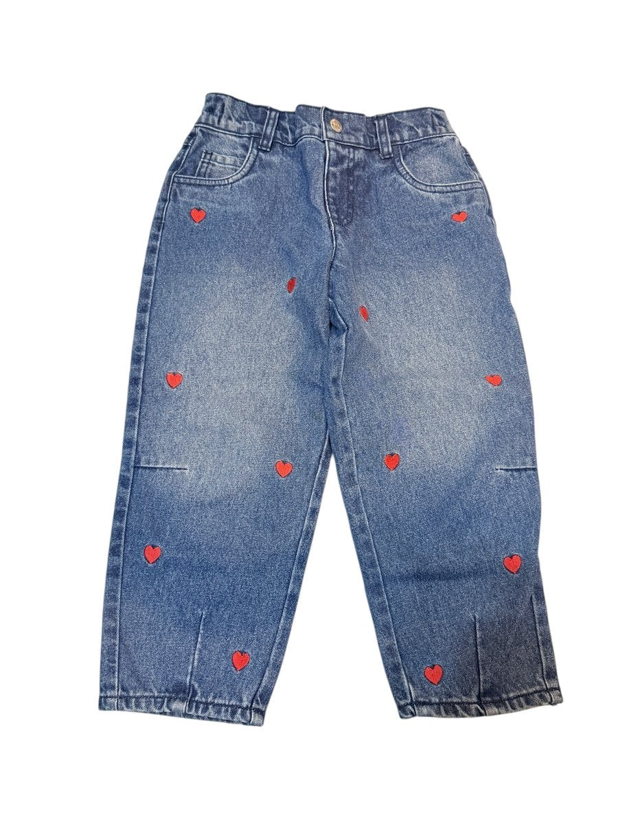 F&F Barrel Heart Embroidered Jeans 4-5Y