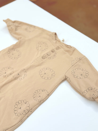 Quincy Mae Lion Print Romper 3-6m