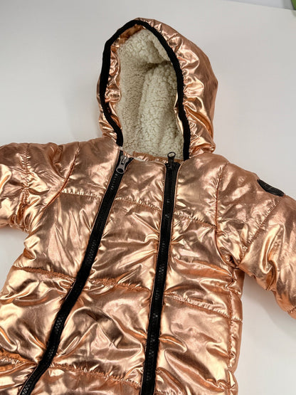 Steve Madden Rose Gold Puffer Snowsuit 6/9M
