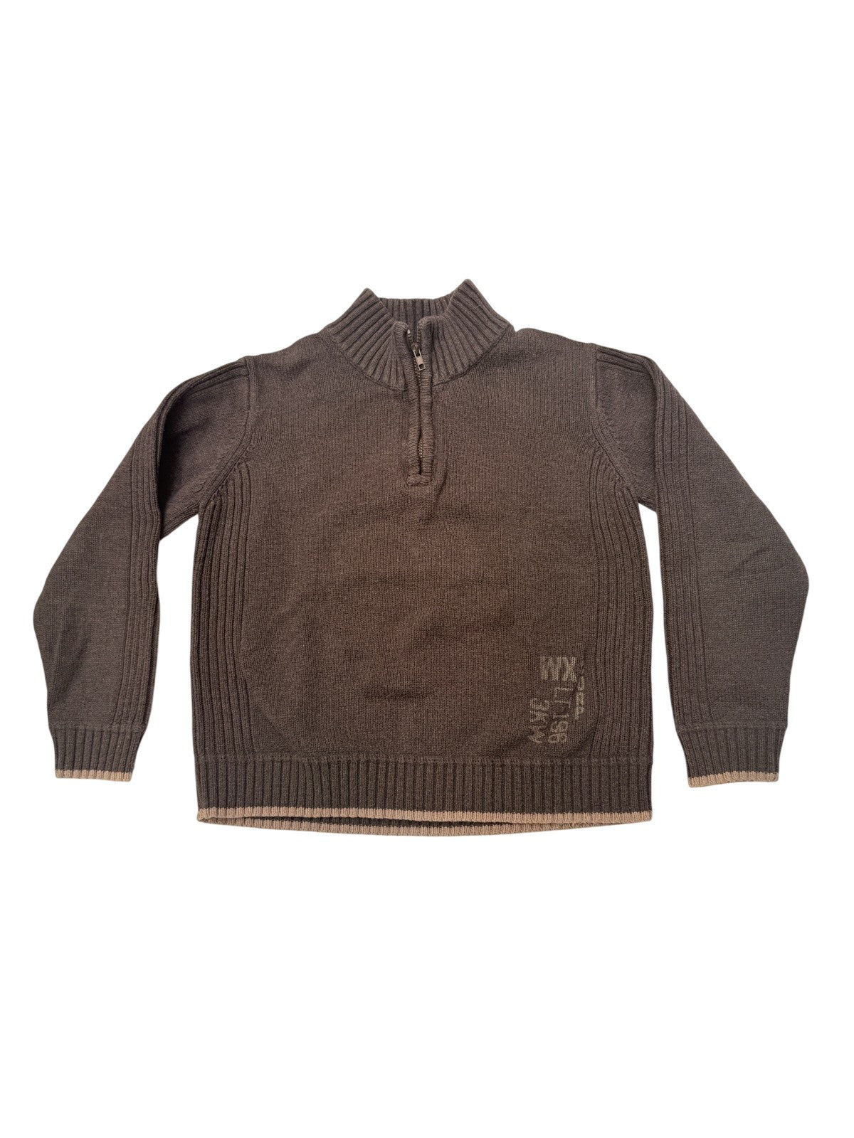 Alphabet Création Brown Quarter-Zip Sweater Size 6