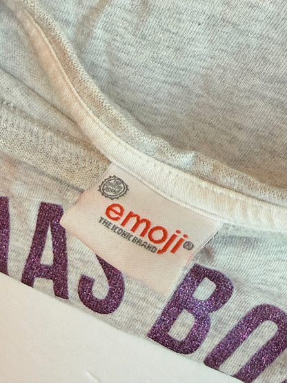 Emoji Unicorn Born To Sparkle Gray Tee 3T