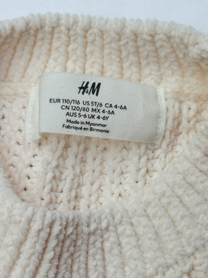 H&M Cream Chenille Knit Sweater Size 5T/6