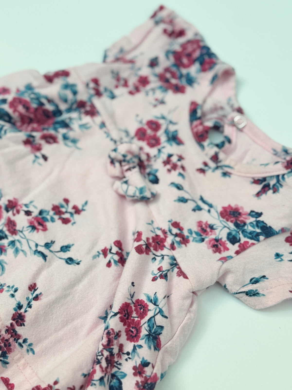 Floral Pink Baby Girl Romper Unknown Size 6-12m