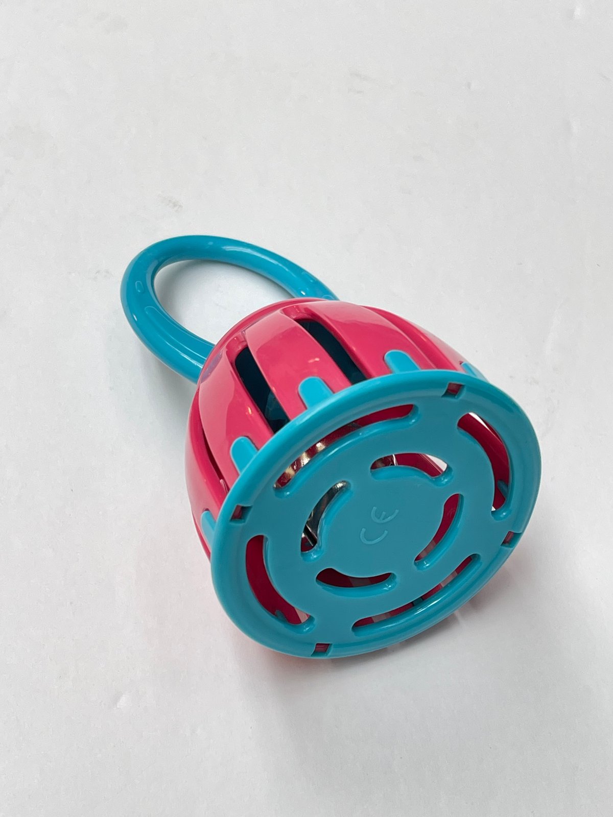 Pink and Teal Cage Bell Rattle Toy