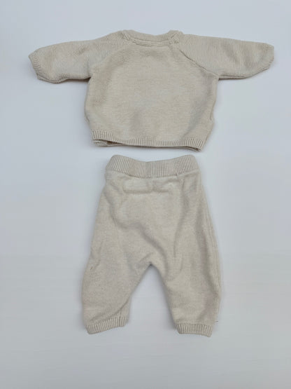 H&M Bear Face Knit Sweater Set Newborn