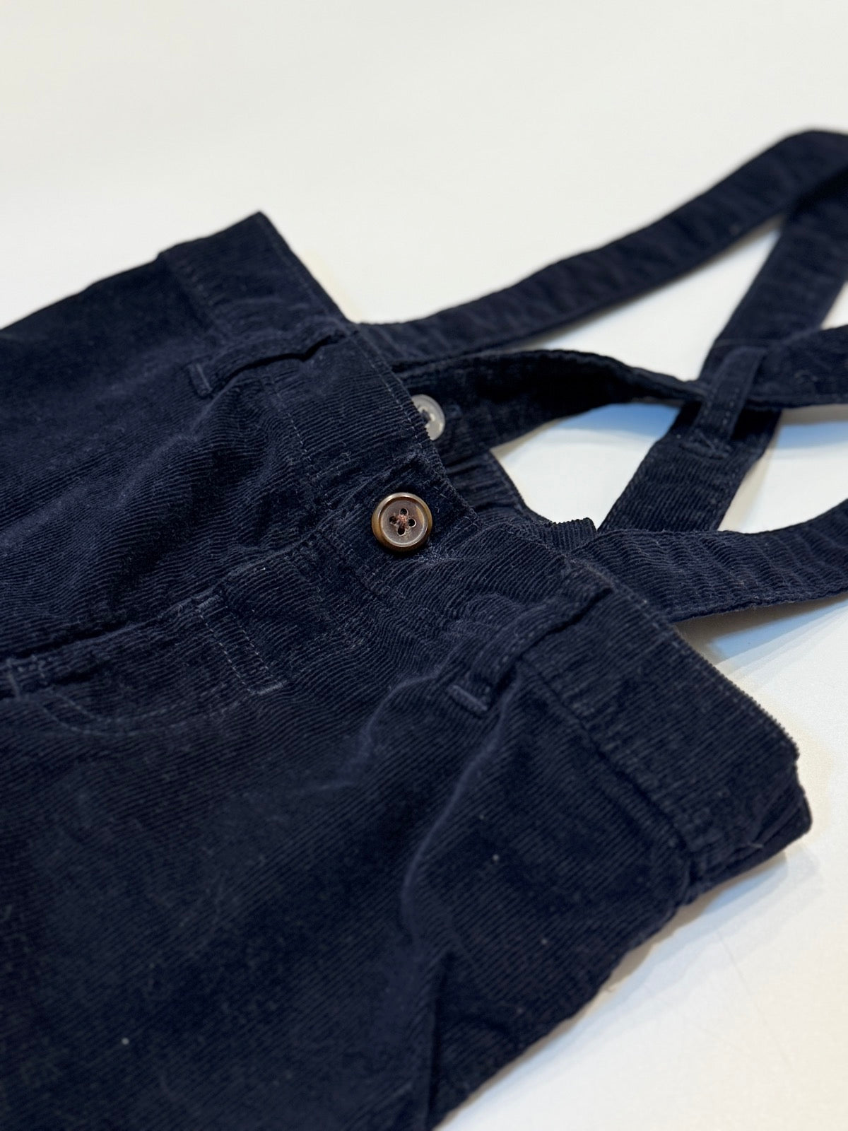 Joe Fresh Navy Corduroy Suspender Pants 18-24M