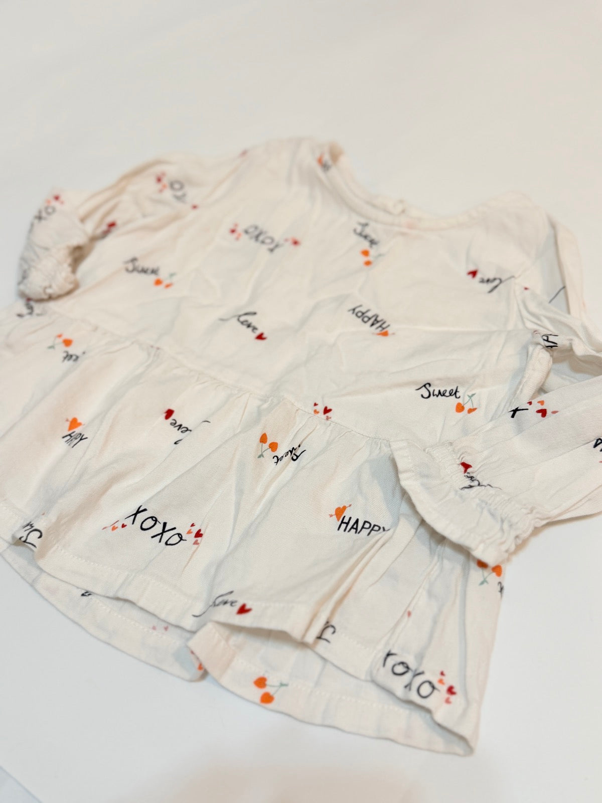 Old Navy White XOXO Peplum Top 18-24M