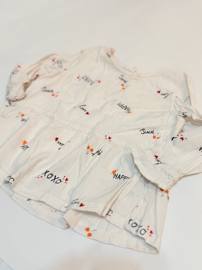 Old Navy White XOXO Peplum Top 18-24M