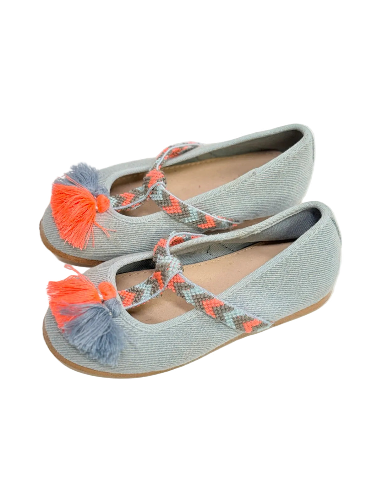 Zara Baby Denim Tassel Ballet Flat Size 22 - US6