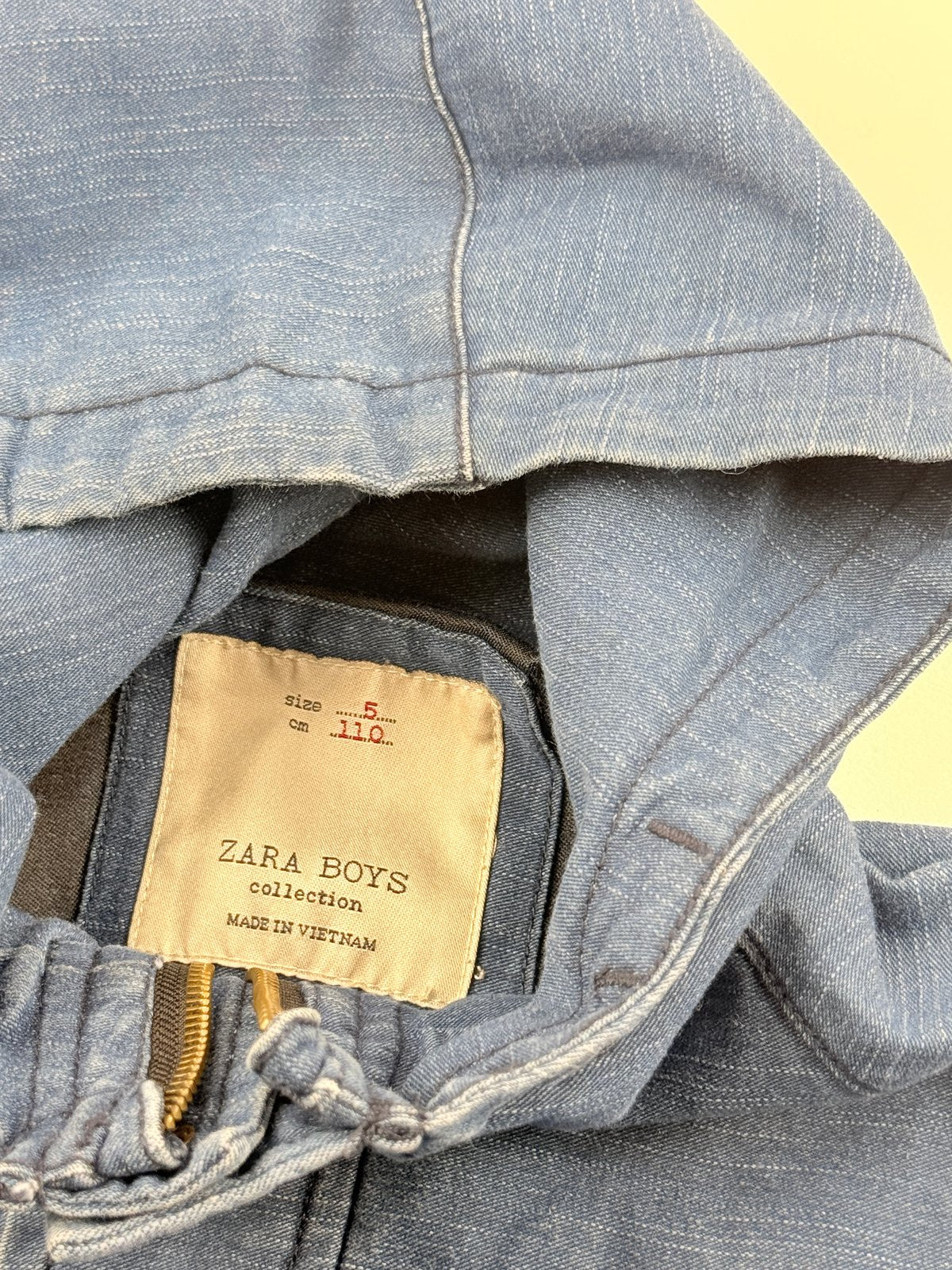 Zara Boys Denim Hooded Jacket Size 5Y