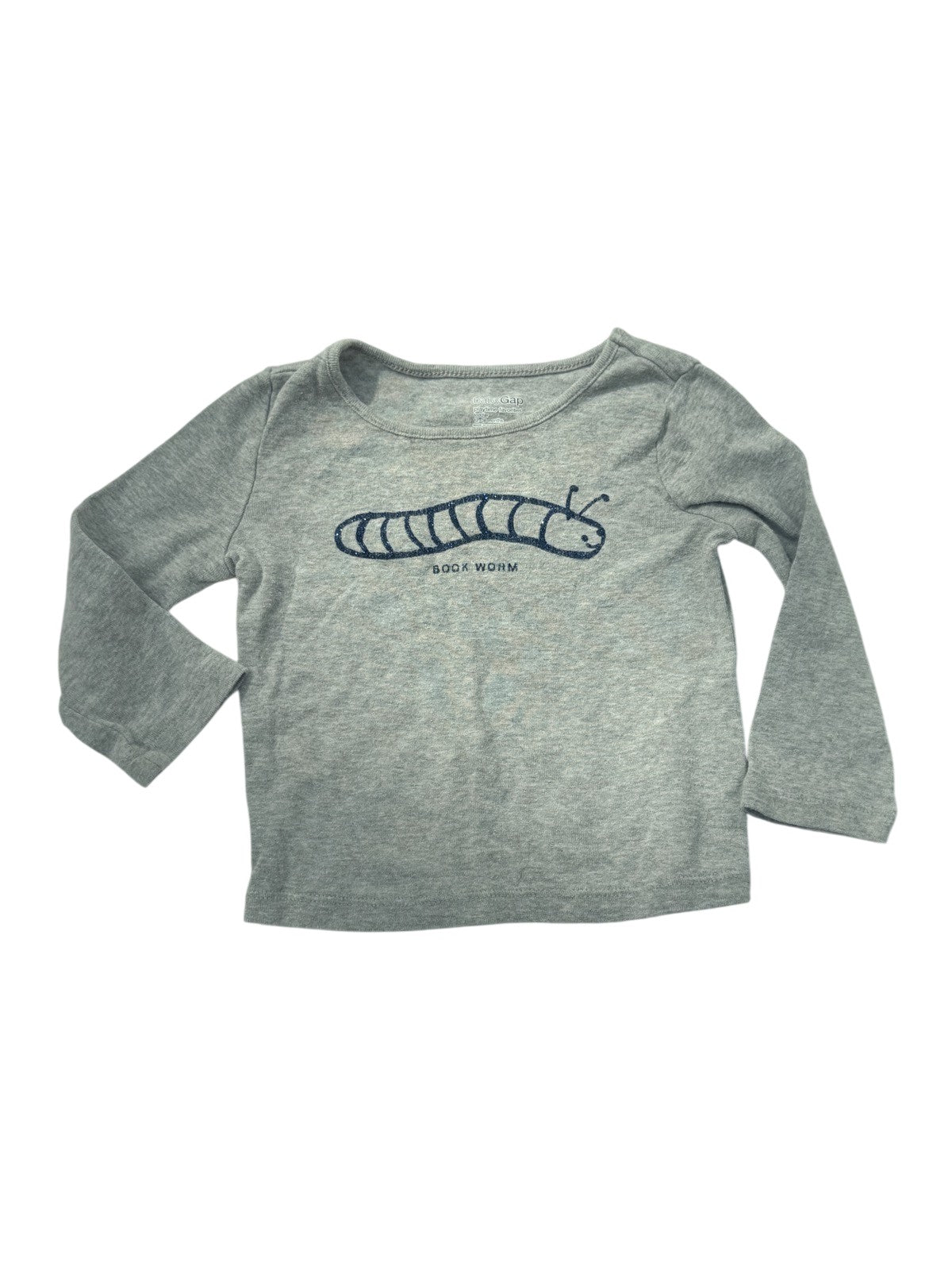 Baby Gap Book Worm Gray Long Sleeve 12-18m