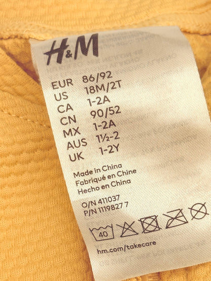 H&M Sandy Yellow Swimsuit Romper 18M 2T