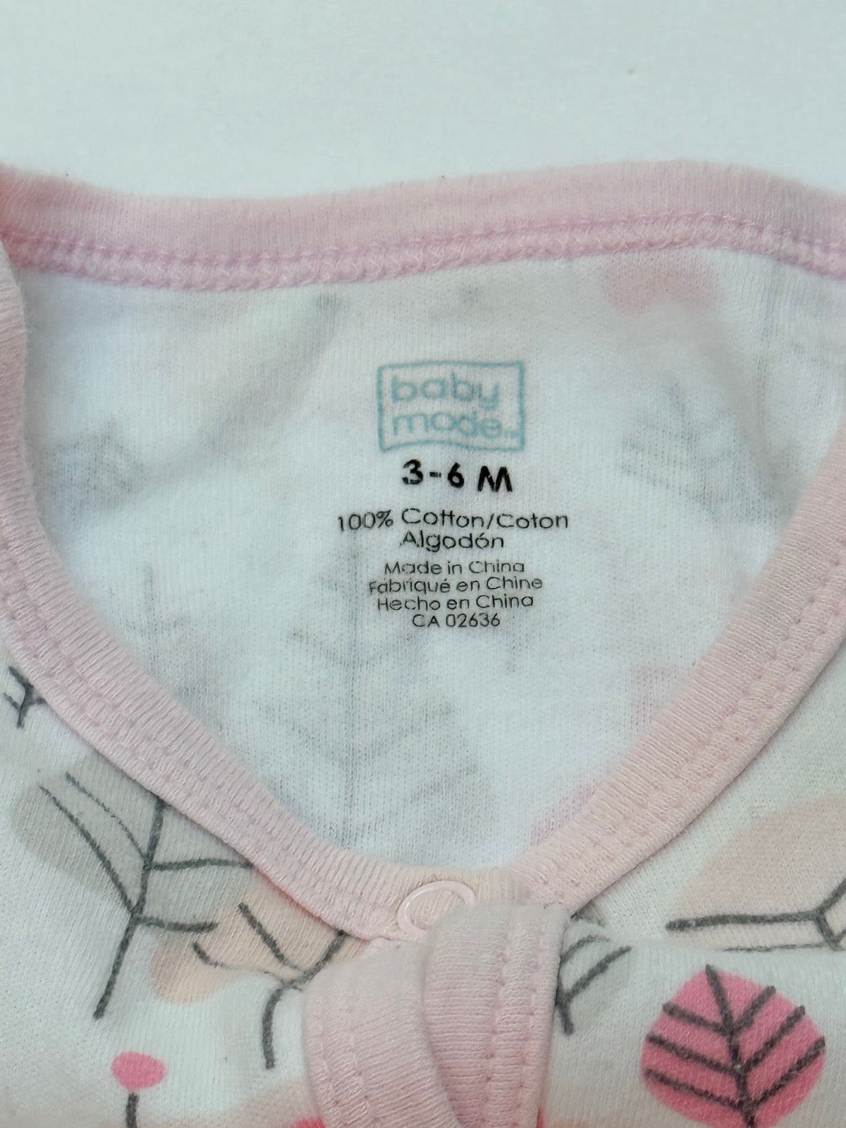 Baby Mode Fox Print Footed Sleeper 3-6M