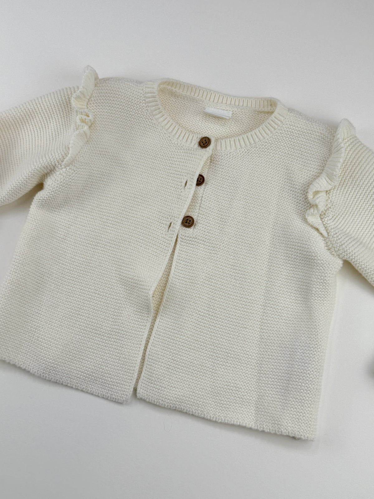 Next Cream Ruffle Knit Cardigan 12-18M