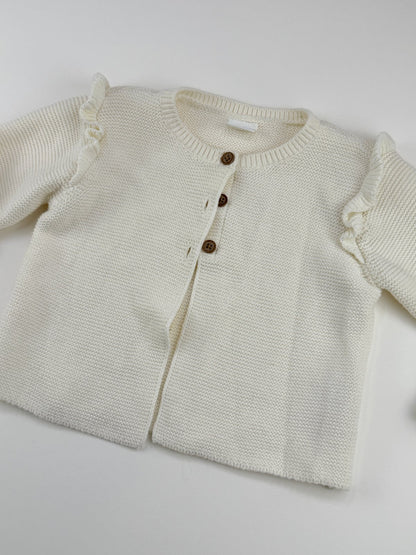 Next Cream Ruffle Knit Cardigan 12-18M