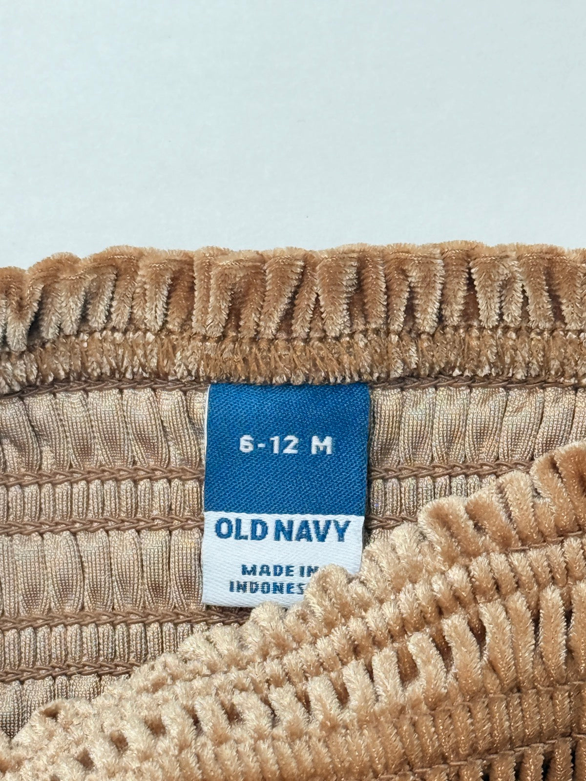 Old Navy Velour Smocked Romper 6-12M