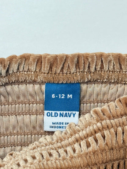 Old Navy Velour Smocked Romper 6-12M