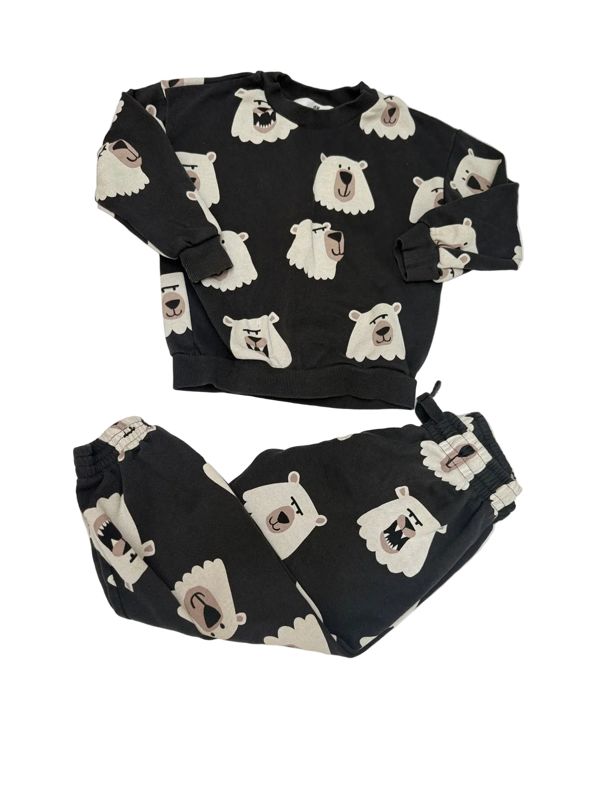 H&M Polar Bear Print Sweatsuit Set 2-4Y