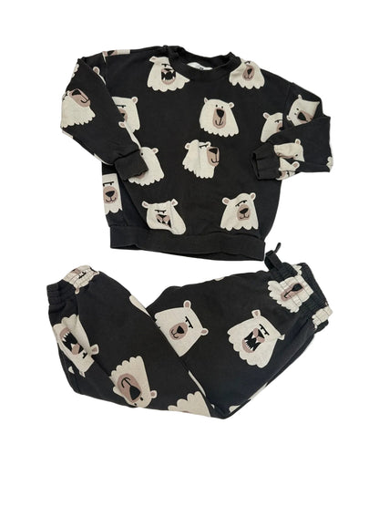 H&M Polar Bear Print Sweatsuit Set 2-4Y