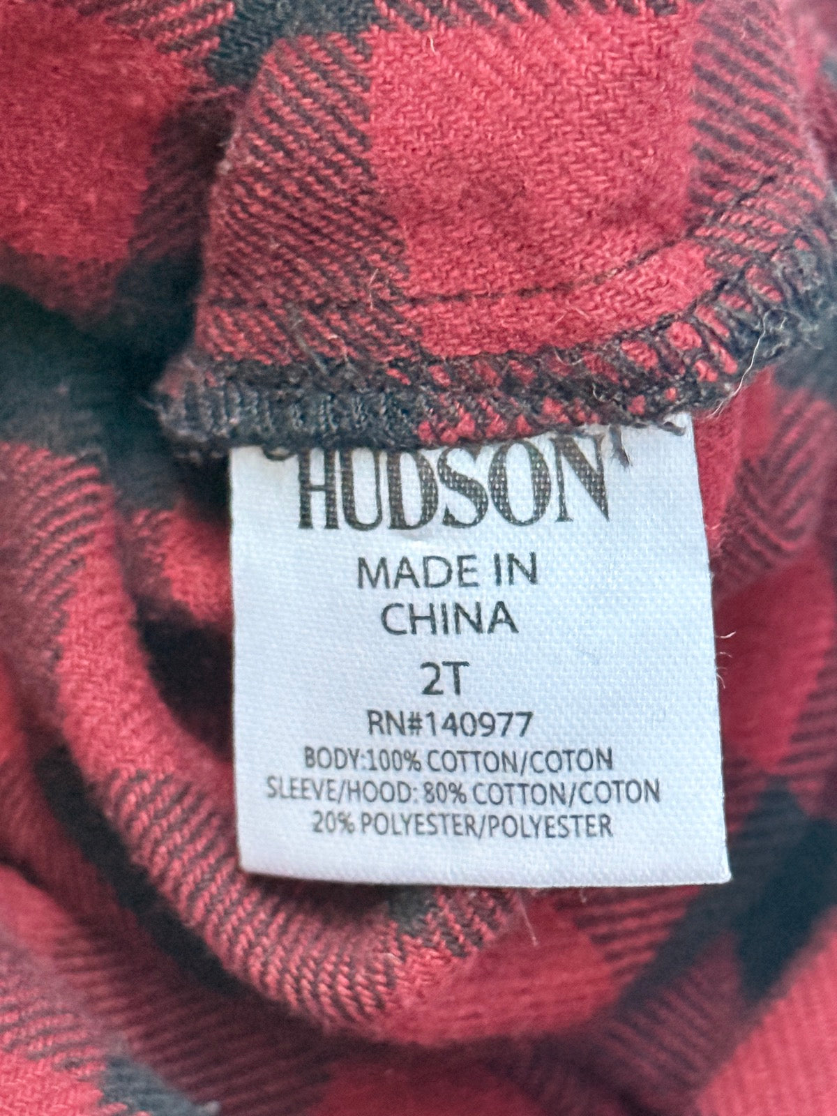Hudson Buffalo Plaid Hooded Shirt 2T