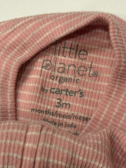 Little Planet Organic Pink Striped Sleeper 3M