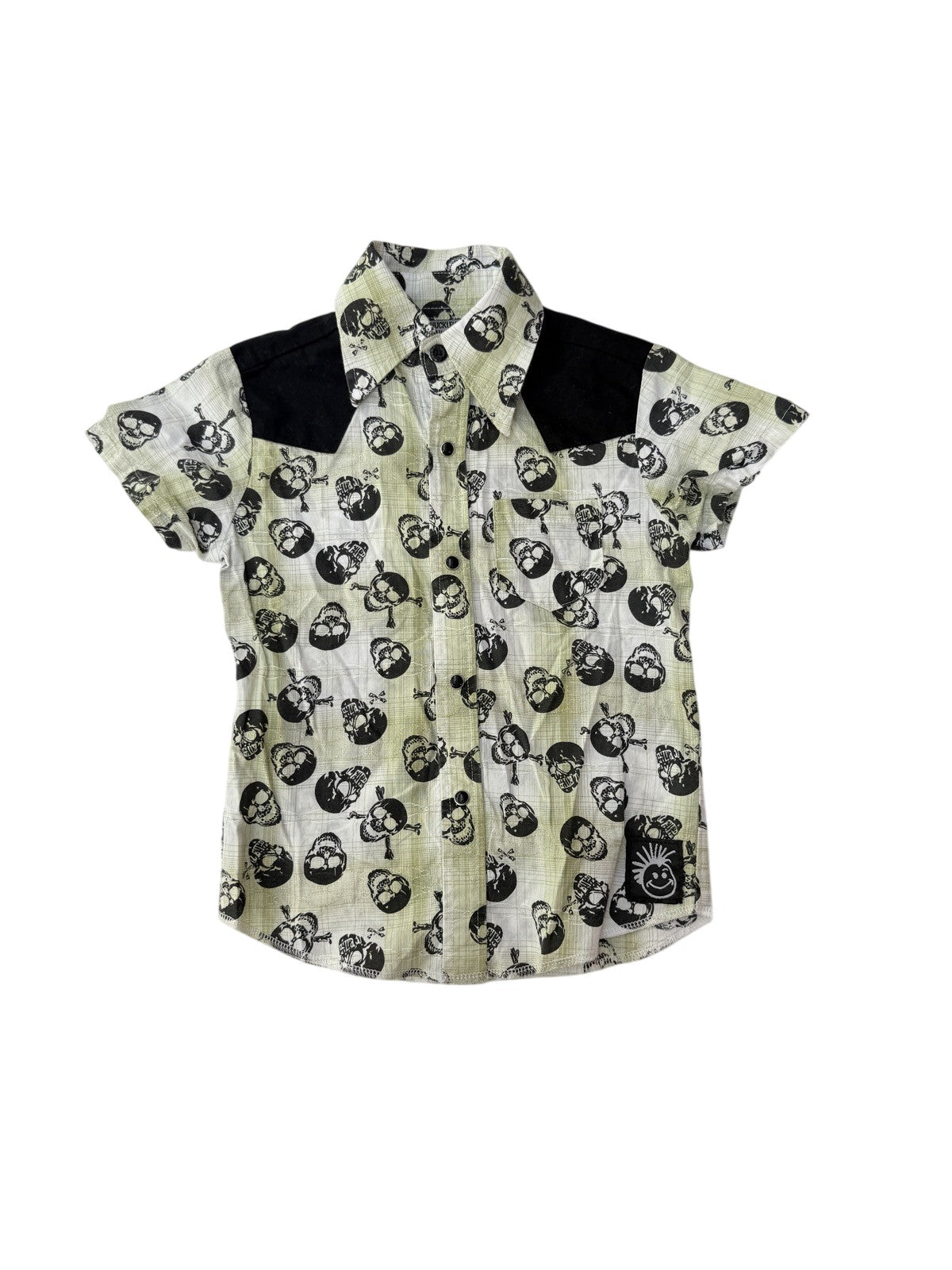 Knuckleheads Skull Print Button Shirt Size 4