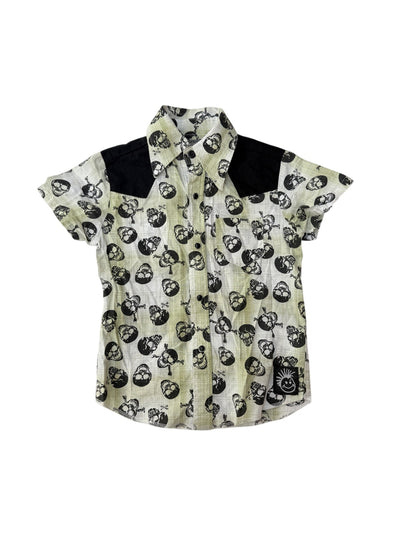 Knuckleheads Skull Print Button Shirt Size 4