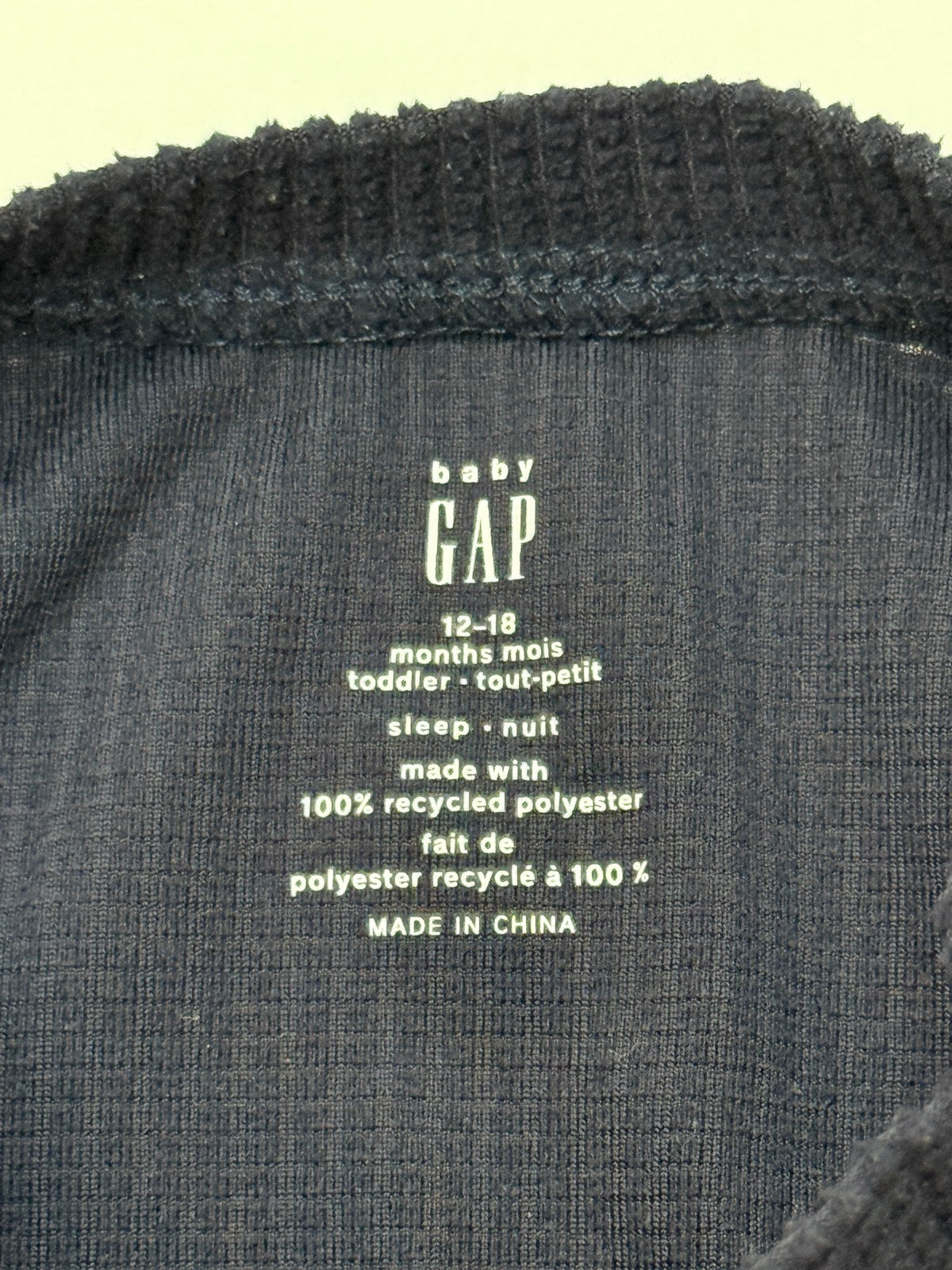 Baby Gap Navy Waffle Knit Pajama Set 12-18M