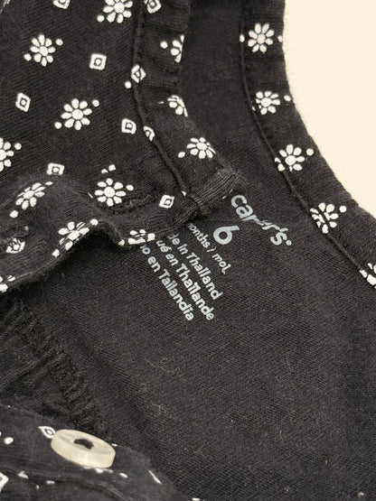 Carter's Black Floral Romper 6m