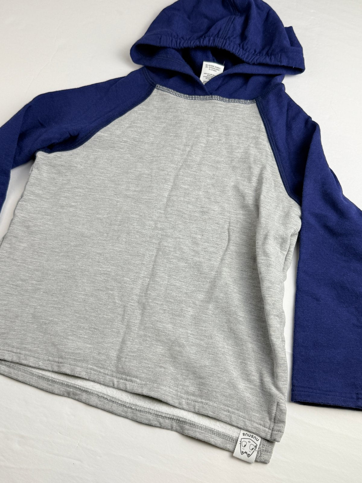 Nusnus Navy Gray Colorblock Hoodie 4T