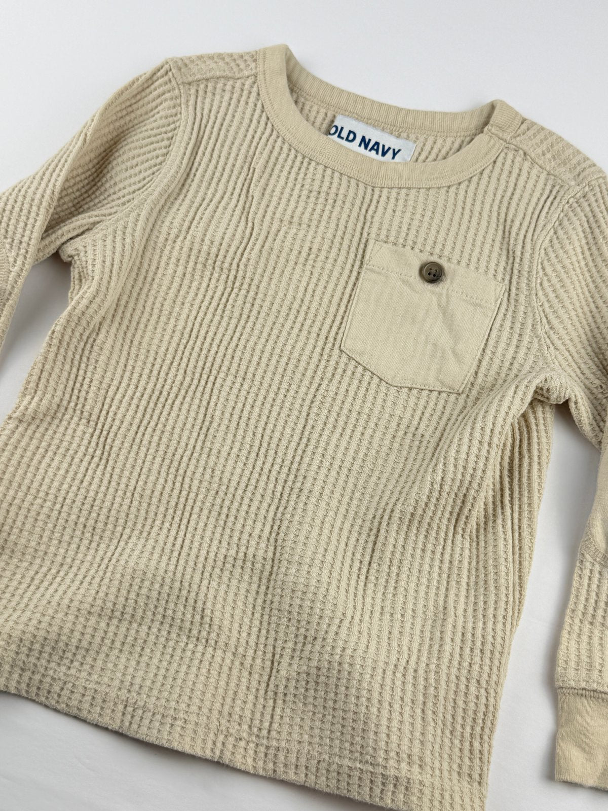 Old Navy Beige Waffle Knit Top Size 3T
