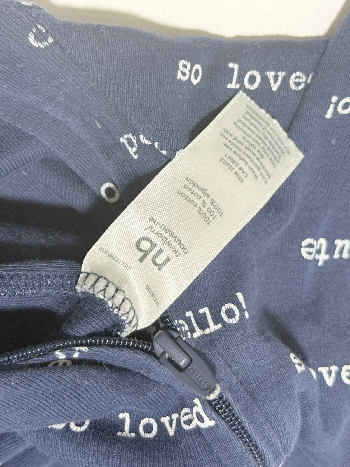 Carter's Navy Word Print Sleeper NB
