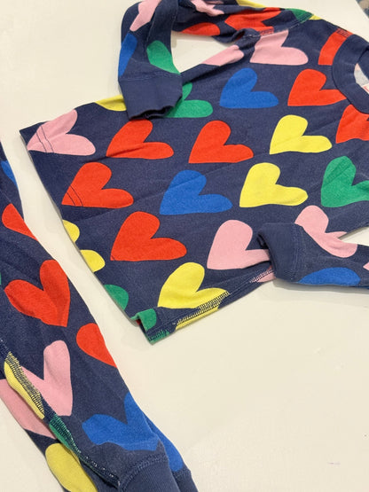 Hanna Andersson Heart Print Pajama Set 3T