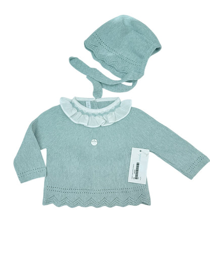 Martín Aranda 2-Piece Knit Sweater and Bonnet 0-3M