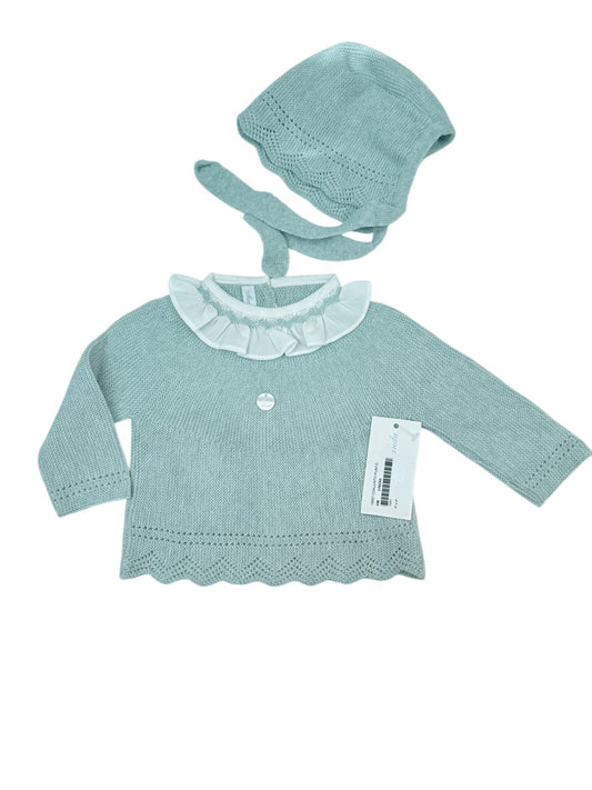 Martín Aranda 2-Piece Knit Sweater and Bonnet 0-3M
