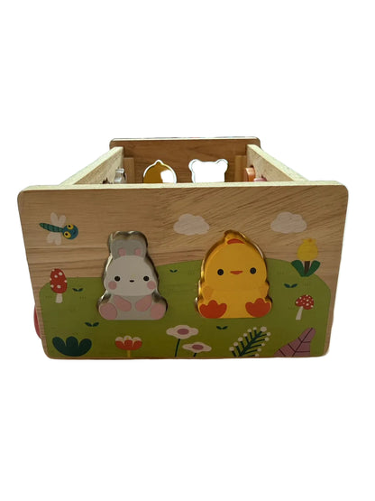 Montessori Wooden Animal Shape Sorter Wagon Toy