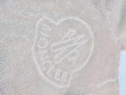 Moncler Cream Sherpa Zip Hoodie 6Y