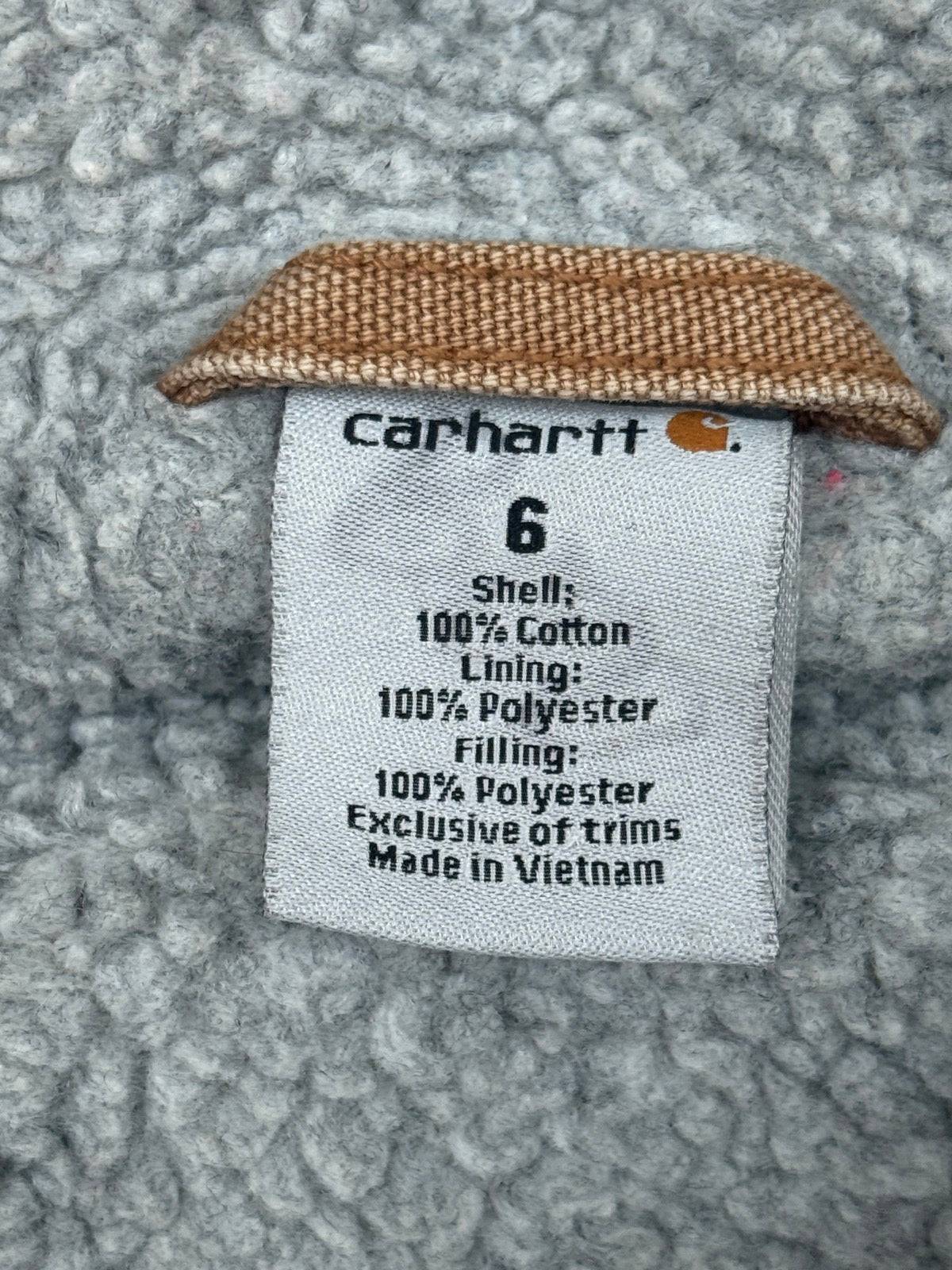 Carhartt Sherpa Lined Canvas Jacket Size 6