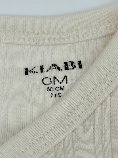 Kiabi Cream Ribbed Wrap Bodysuit Set 0M