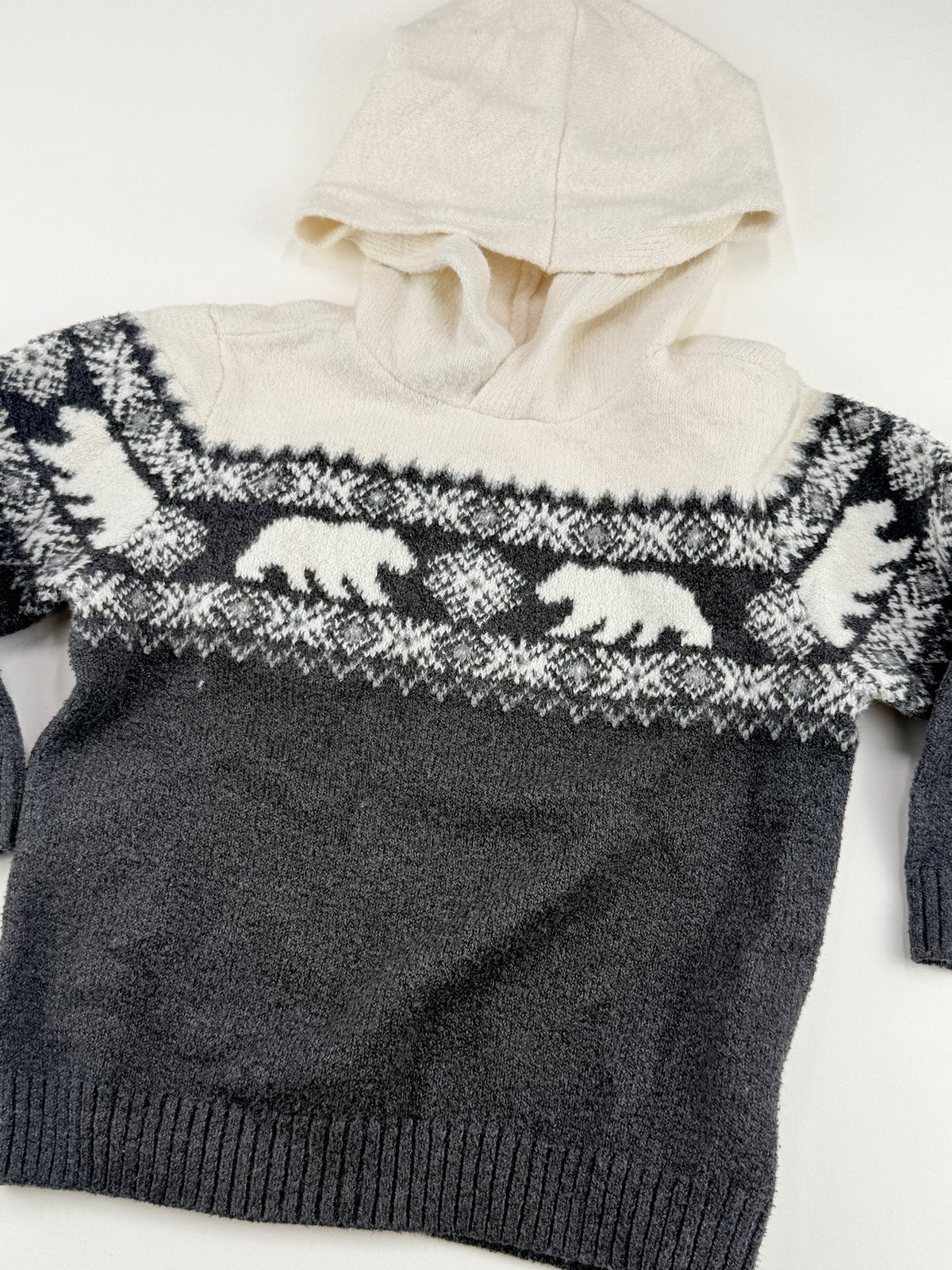 Old Navy Bear Fair Isle Hooded Sweater 2T