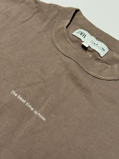 T-Shirt Zara Taupe Size 8-9Y