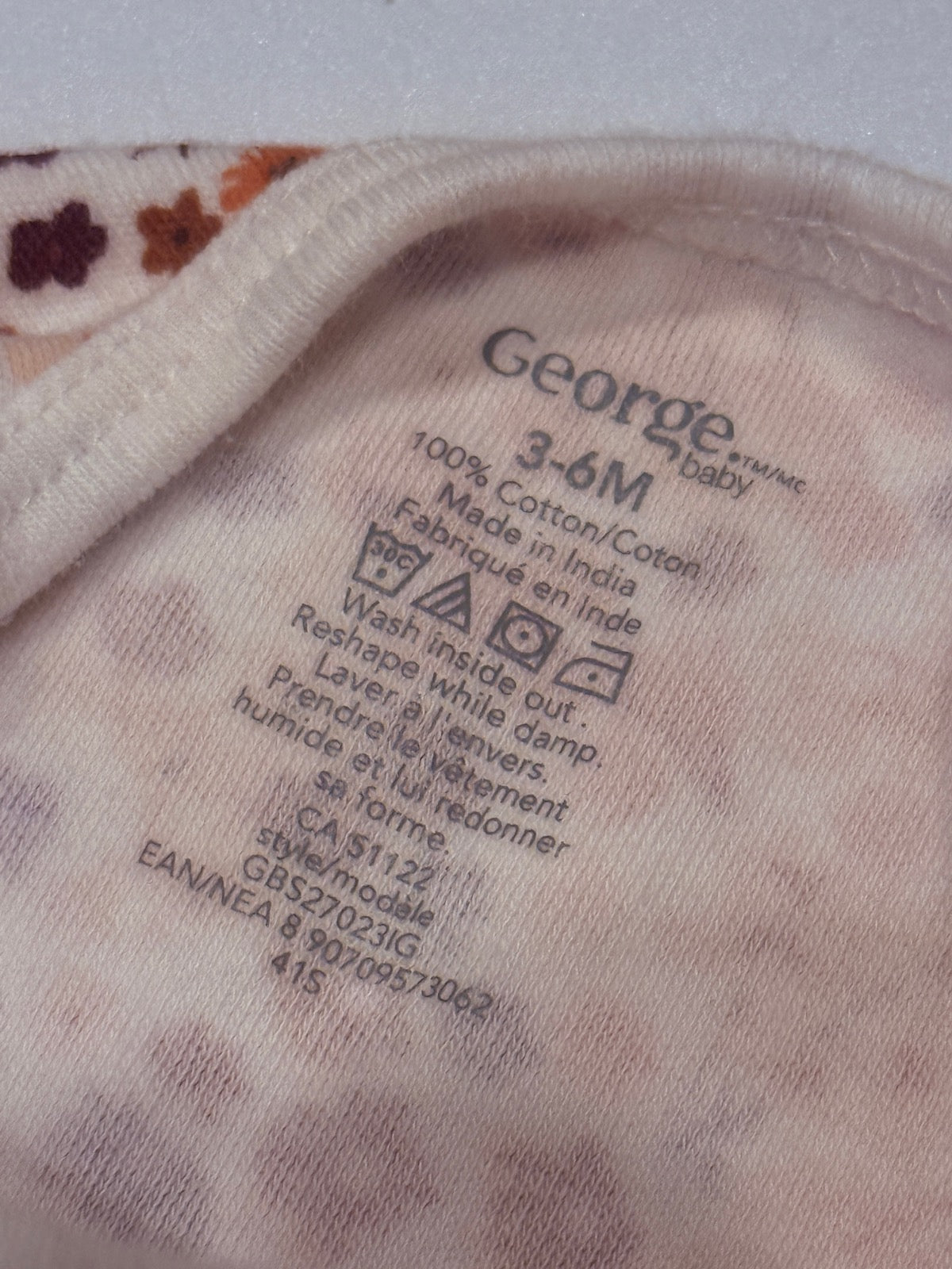 George Baby Floral Bodysuit 3-6M