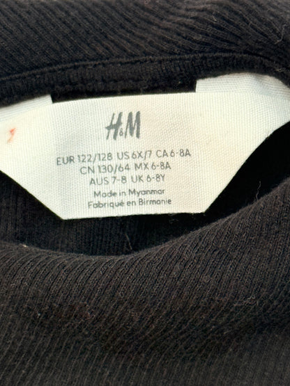 H&M Peter Pan Collar Ribbed Top Size 6-8Y