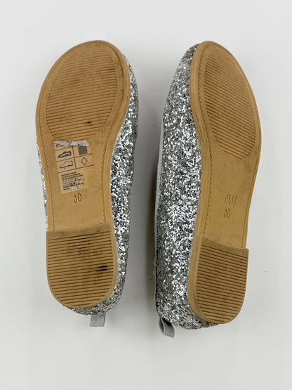 H&M Frozen Silver Glitter Ballet Flats US12