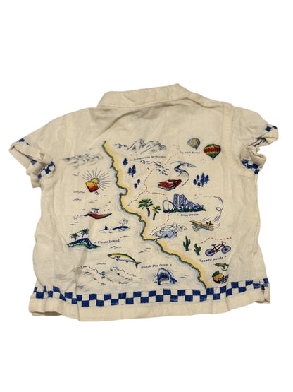 Old Navy Map Print Button Shirt 12-18M