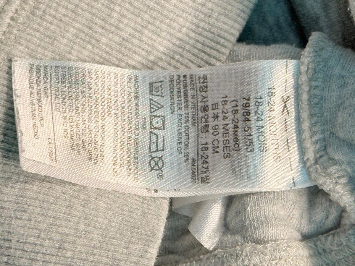Baby Gap Quilted Gray Sweatshirt 18-24M