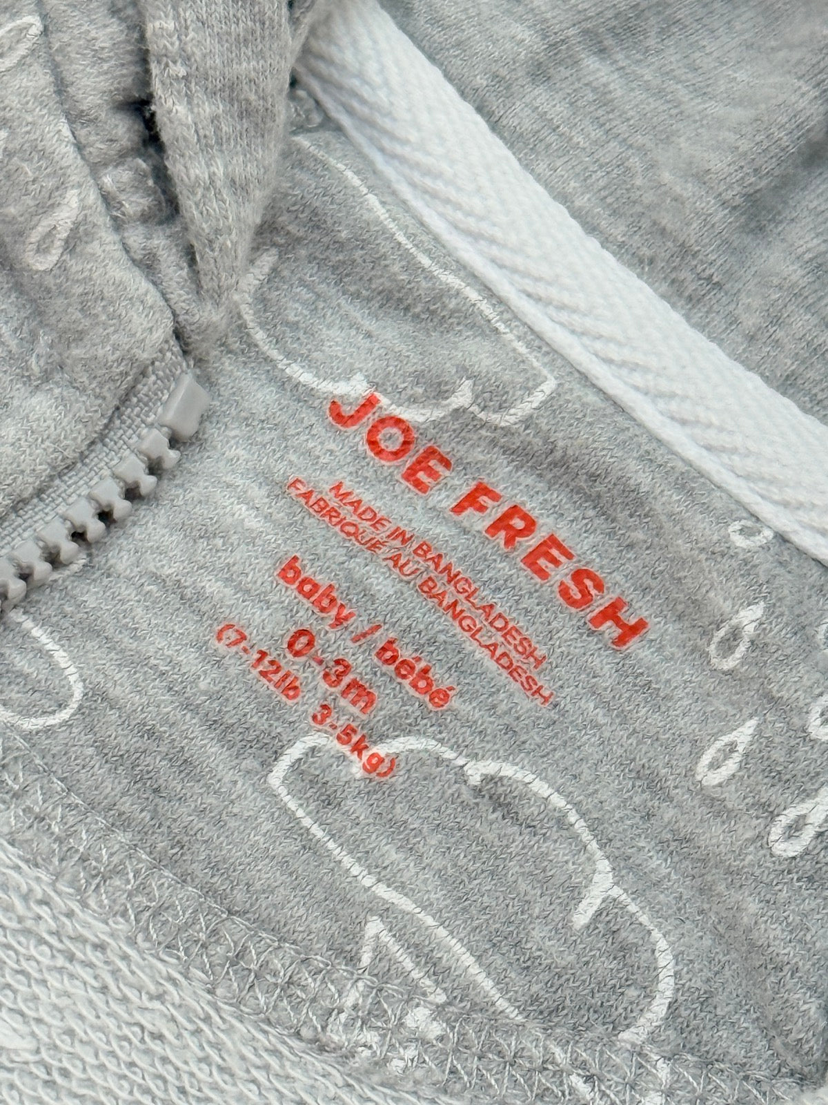 Joe Fresh Cloud Print Zip Hoodie 0-3M