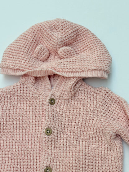 Carter's Baby Pink Knit Hooded Cardigan 6M